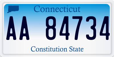 CT license plate AA84734