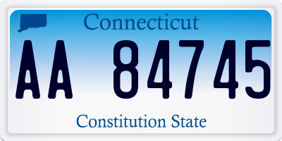 CT license plate AA84745