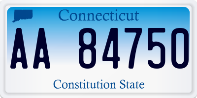 CT license plate AA84750