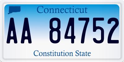 CT license plate AA84752