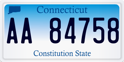 CT license plate AA84758