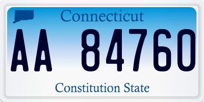 CT license plate AA84760