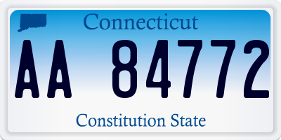 CT license plate AA84772