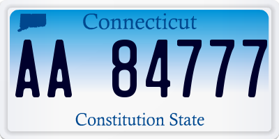 CT license plate AA84777