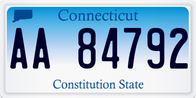 CT license plate AA84792