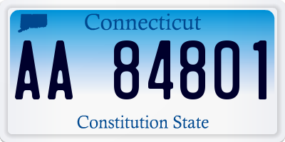 CT license plate AA84801