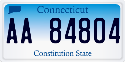 CT license plate AA84804