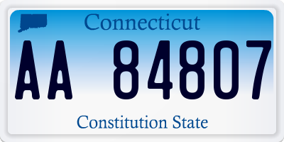 CT license plate AA84807