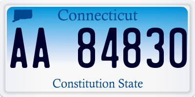 CT license plate AA84830