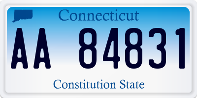 CT license plate AA84831