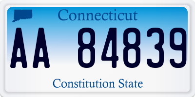 CT license plate AA84839