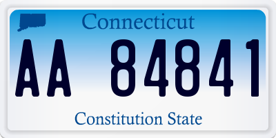 CT license plate AA84841