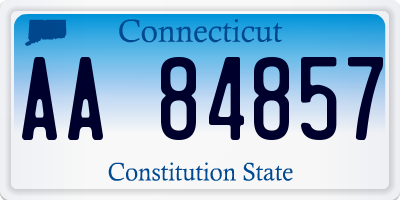 CT license plate AA84857