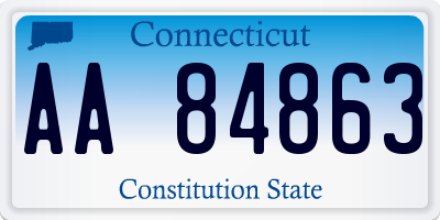 CT license plate AA84863