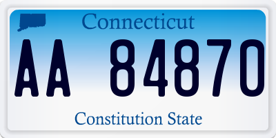 CT license plate AA84870