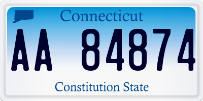 CT license plate AA84874