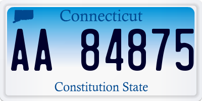 CT license plate AA84875