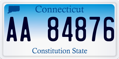 CT license plate AA84876