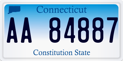 CT license plate AA84887