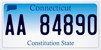 CT license plate AA84890