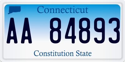 CT license plate AA84893