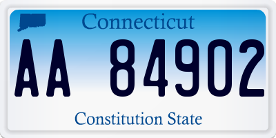 CT license plate AA84902