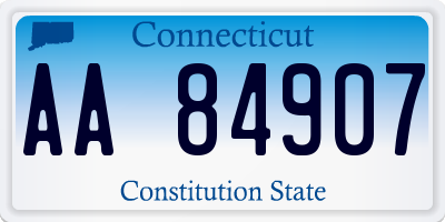CT license plate AA84907
