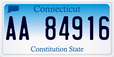 CT license plate AA84916