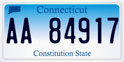 CT license plate AA84917