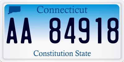 CT license plate AA84918