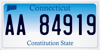 CT license plate AA84919