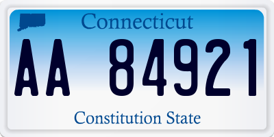 CT license plate AA84921