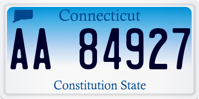 CT license plate AA84927