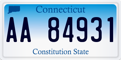 CT license plate AA84931