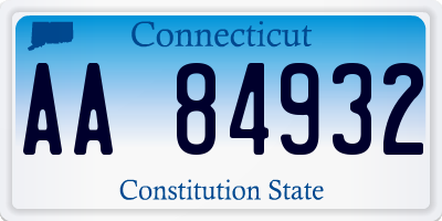 CT license plate AA84932