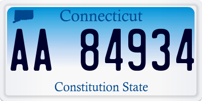 CT license plate AA84934