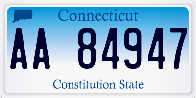 CT license plate AA84947