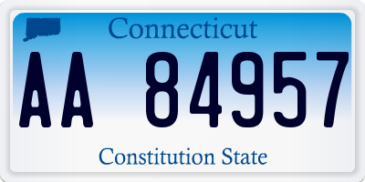 CT license plate AA84957