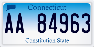 CT license plate AA84963