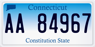 CT license plate AA84967
