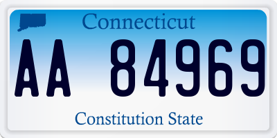 CT license plate AA84969