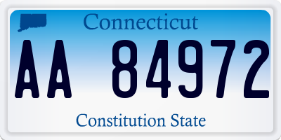 CT license plate AA84972