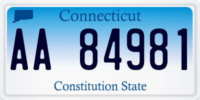 CT license plate AA84981