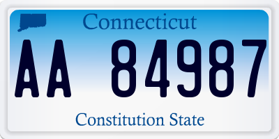 CT license plate AA84987