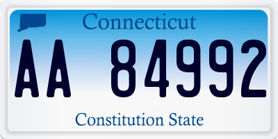 CT license plate AA84992