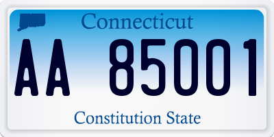 CT license plate AA85001