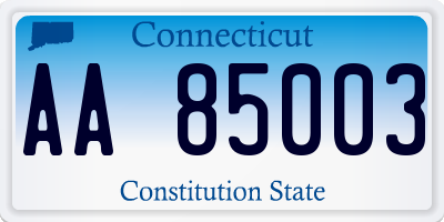 CT license plate AA85003