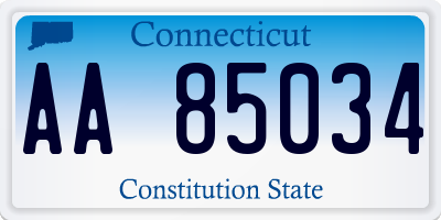 CT license plate AA85034