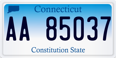 CT license plate AA85037