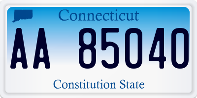 CT license plate AA85040